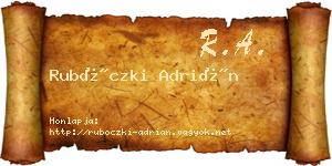 Rubóczki Adrián névjegykártya